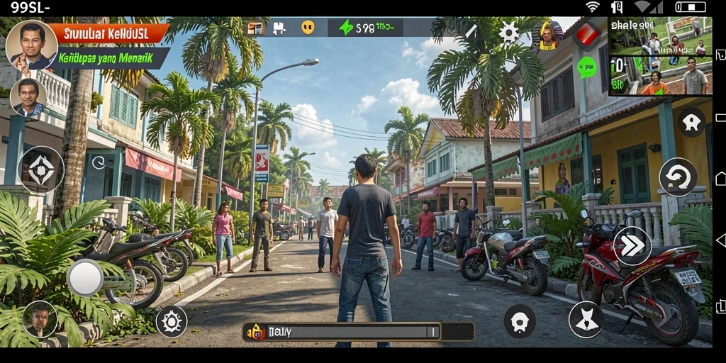 Screenshot menunjukkan gameplay menawan dari 99SL dengan berbagai karakter.