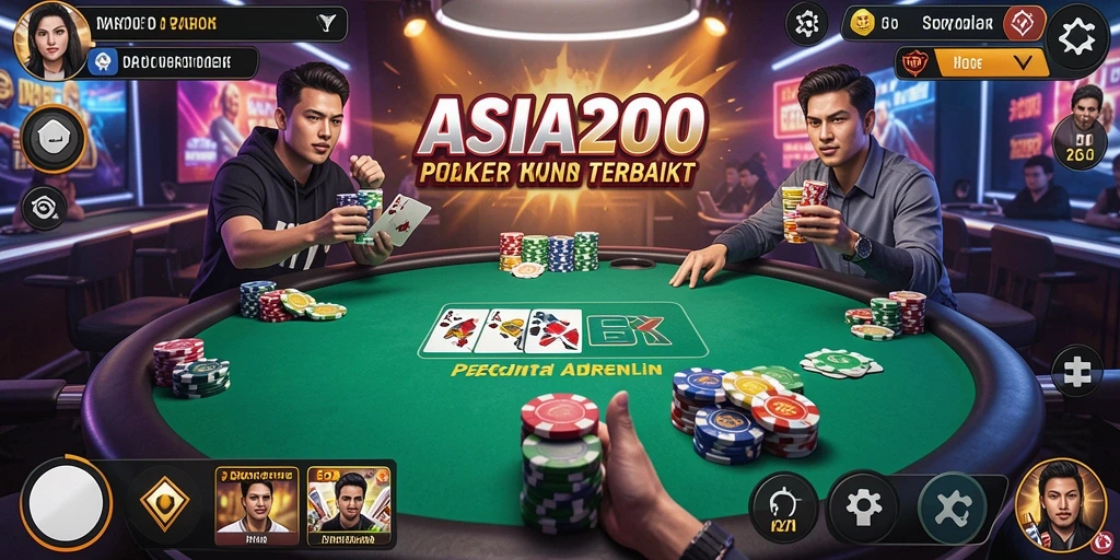 Tangkapan layar utama dari gameplay Poker yang mendebarkan dalam ASIA200.