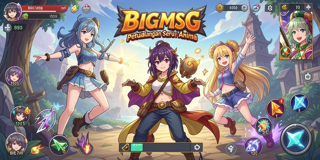 Tangkapan layar gameplay menampilkan karakter anime dalam aksi.