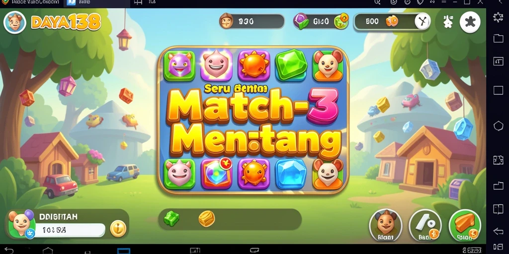 Screenshot gameplay DAYA138 yang menampilkan tantangan Match-3 yang seru.