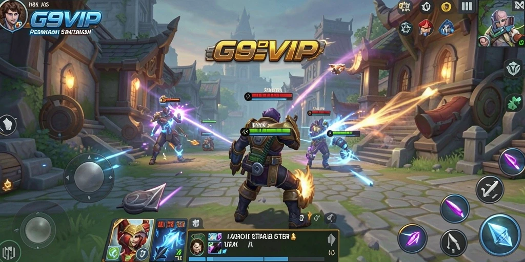 Tangkapan layar gameplay G9VIP menampilkan pertempuran strategi yang menegangkan.