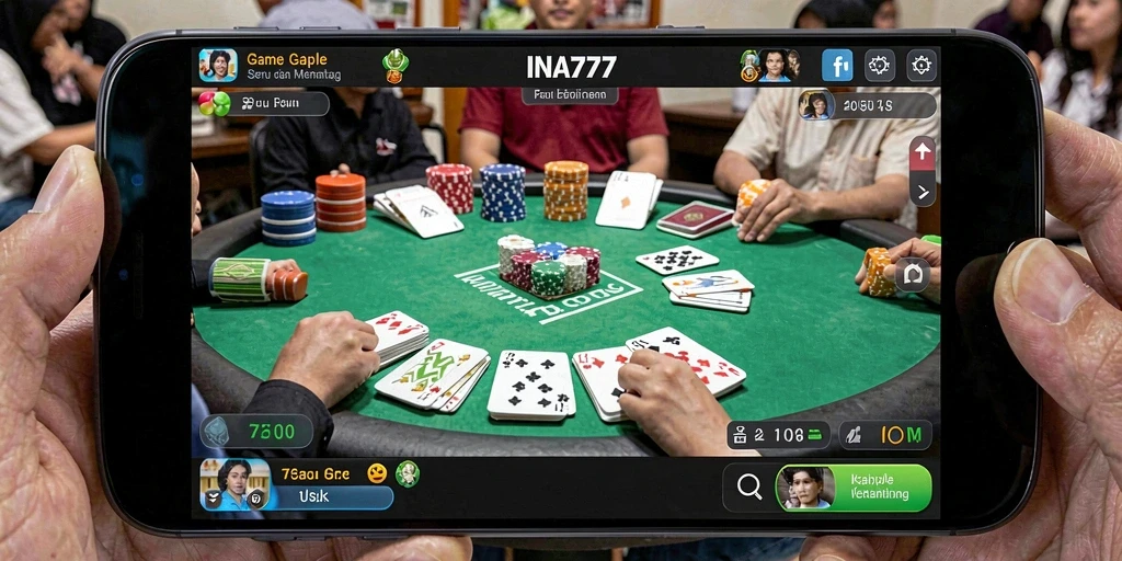 Tampilan gameplay Gaple yang seru dan menarik.