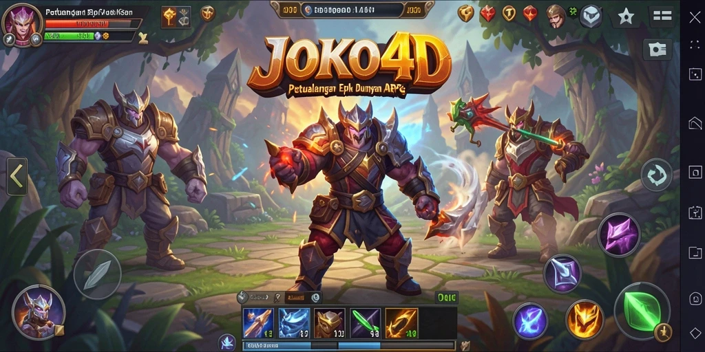 Tampilan gameplay JOKO4D yang menampilkan aksi pertarungan seru di dunia fantasi.