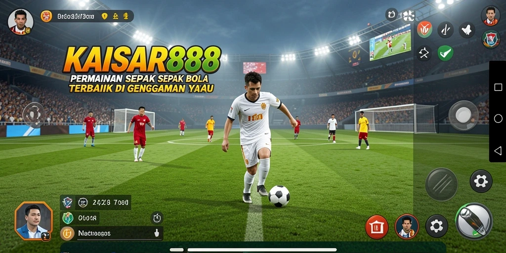 Gameplay menarik dalam aplikasi KAISAR888 yang menampilkan pertandingan sepak bola.