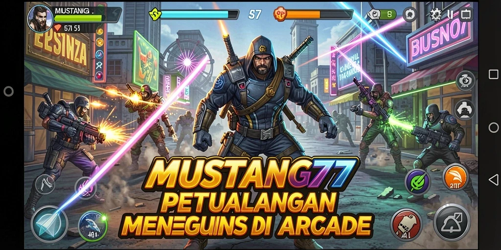 Tampilan seru gameplay MUSTANG77 yang penuh aksi.
