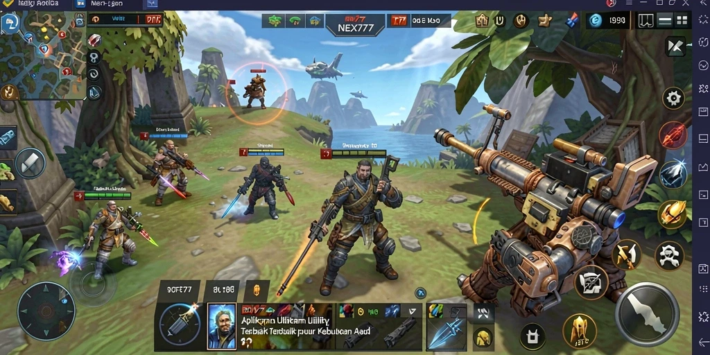 Screenshot utama NEX777 menunjukkan antarmuka pengguna yang jelas dan fitur-fitur unggulan.