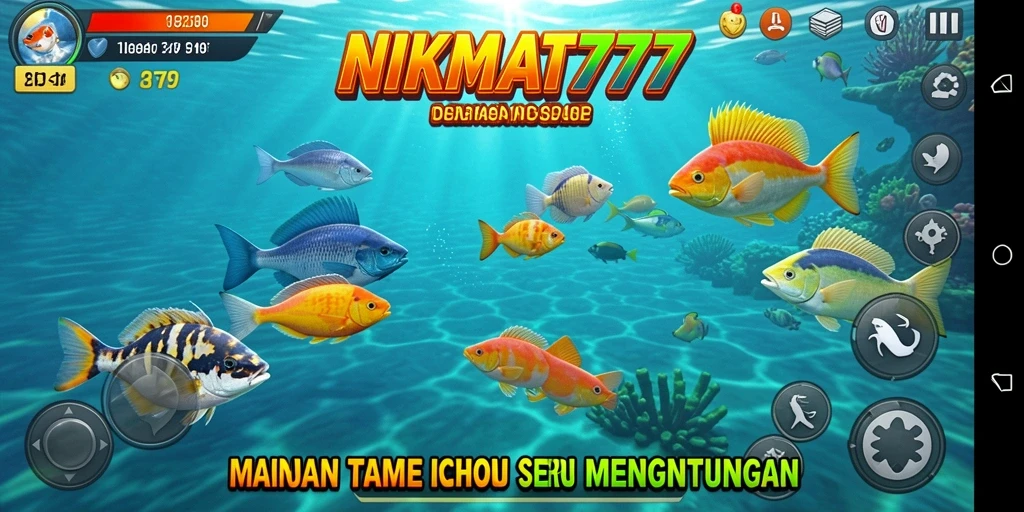 Tampilan gameplay NIKMAT777 yang menarik saat menangkap ikan.
