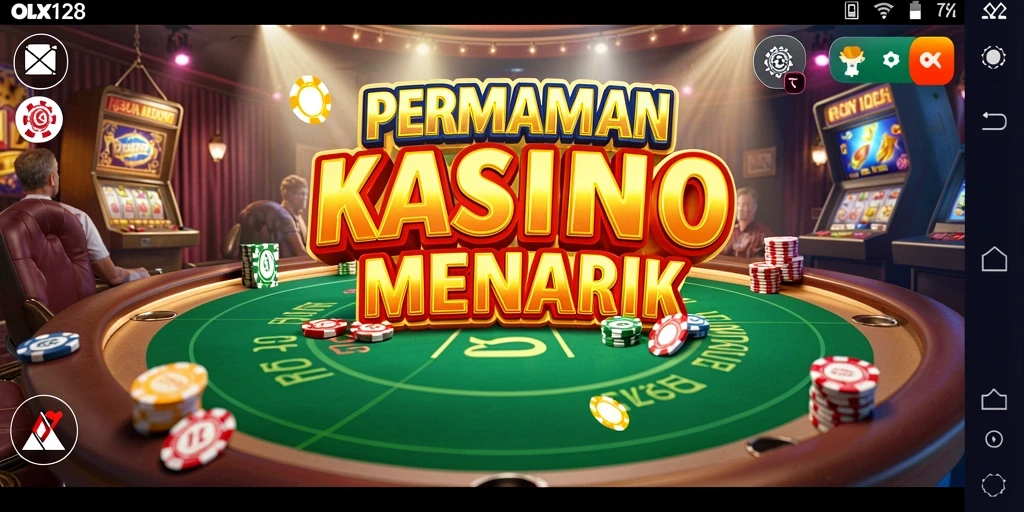Screenshot OLX128 menampilkan gameplay Kasino yang mendebarkan.