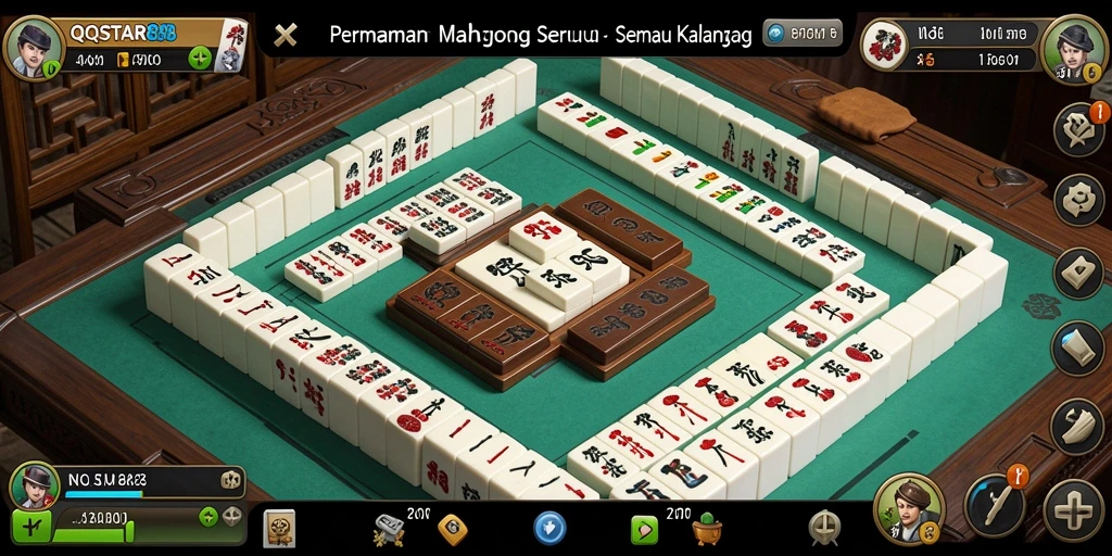 Screenshot menunjukkan gameplay Mahjong yang menarik di QQSTAR88.
