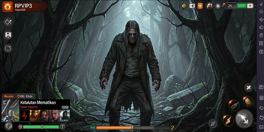 Tampilan gameplay RPVIP3 dengan suasana Horror yang mencekam.
