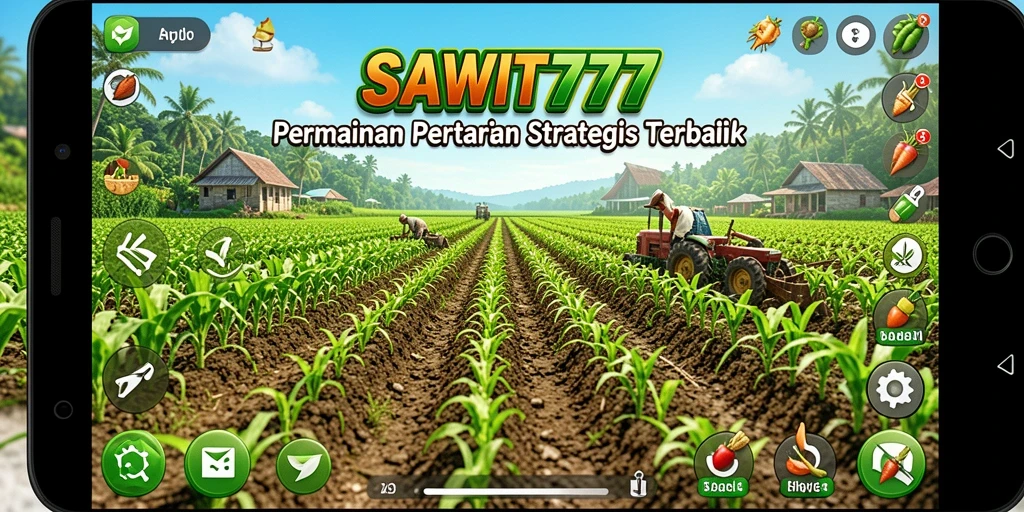 Tampilan gameplay seru dalam SAWIT777 yang menggambarkan pertanian virtual.