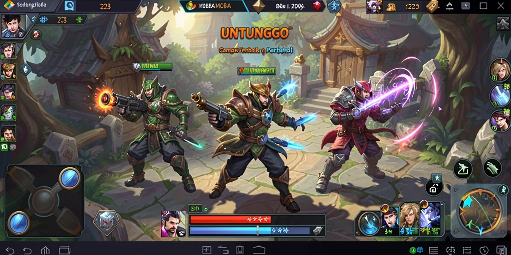 Gameplay seru dalam pertarungan MOBA yang menegangkan.
